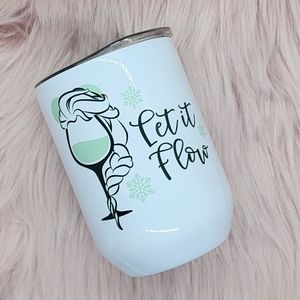 NWT Let It Flow Princess 12 oz Wine Tumbler